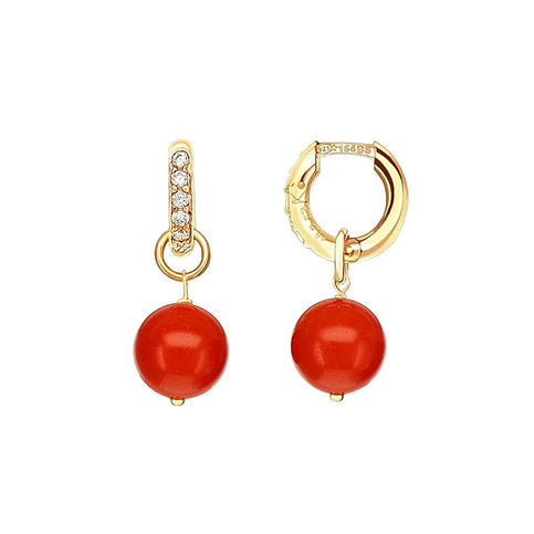 Orecchini Easy - corallo bamboo rosso