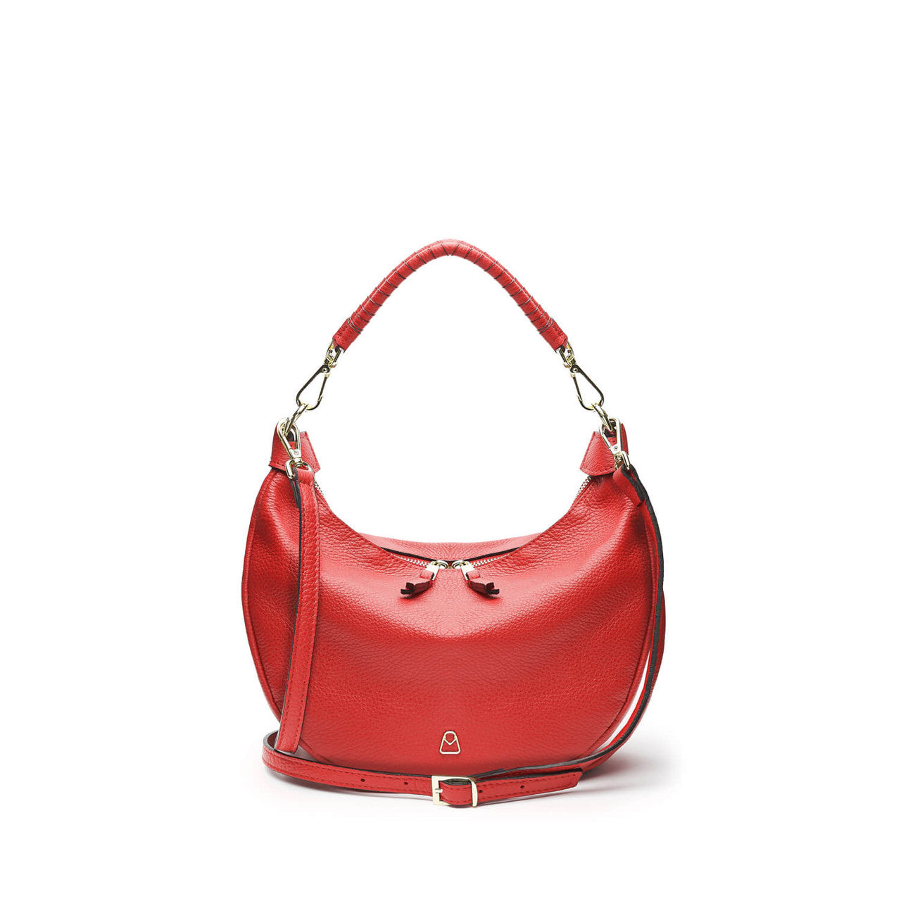 v-ESTELA SMALL Leather Shoulder Bag with Adjustable Strap