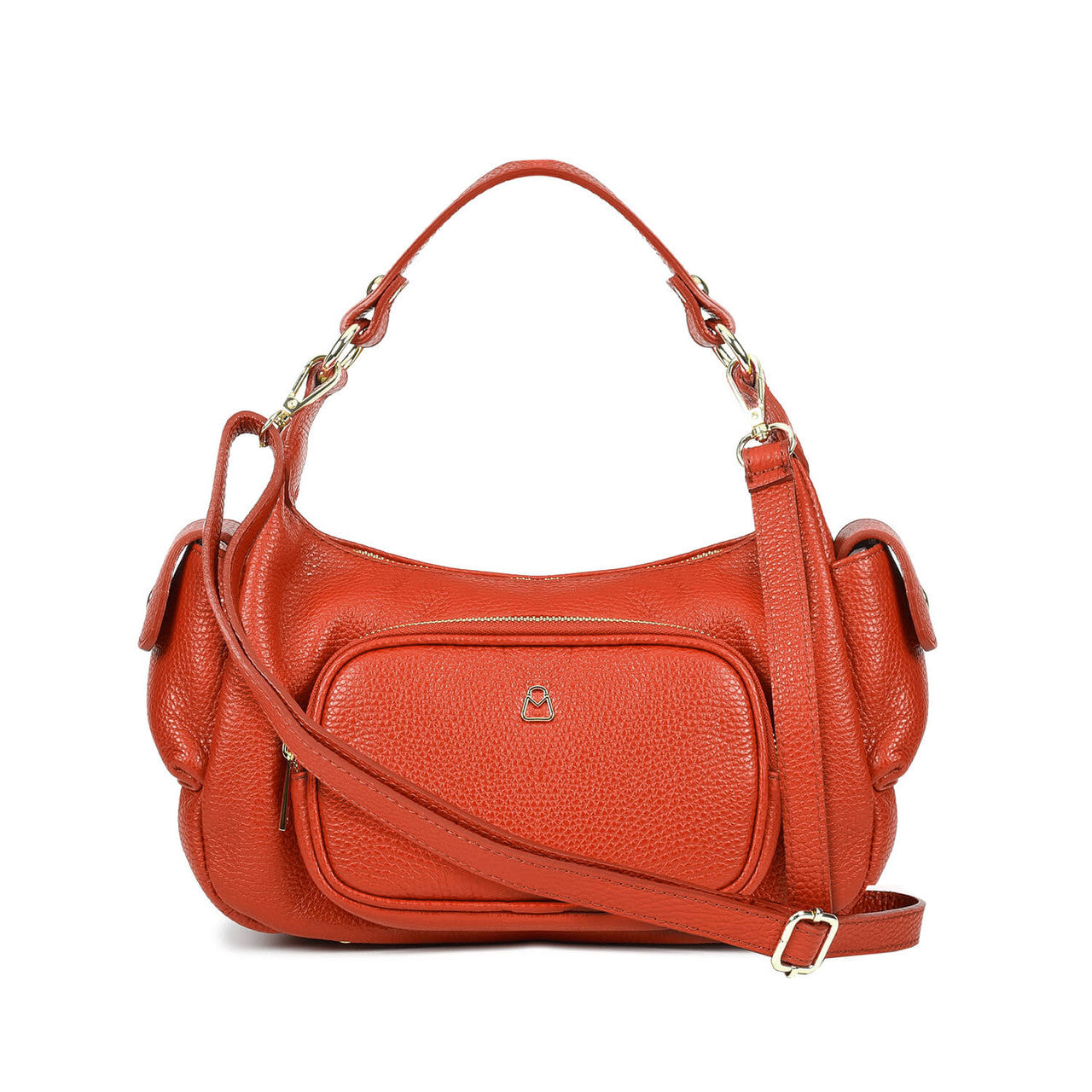 v-LARA Borsa A Spalla in Pelle con tasche laterali e tracolla regolabile