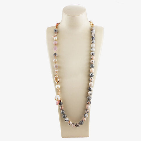 Decomposable Necklace Jasper and Pink Opal
