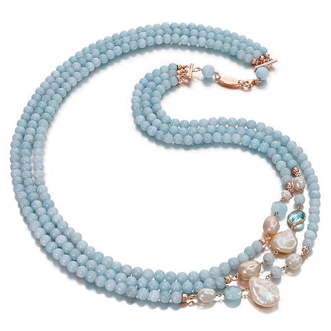 Collana Armony - acquamarina milk