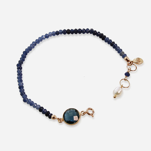 Bracciale Aquarelle - quarzo blue light e agata blu zaffiro