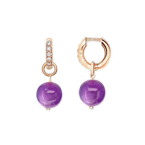Easy earrings - amethyst
