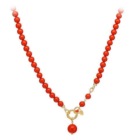 Collana Easy - corallo bamboo rosso