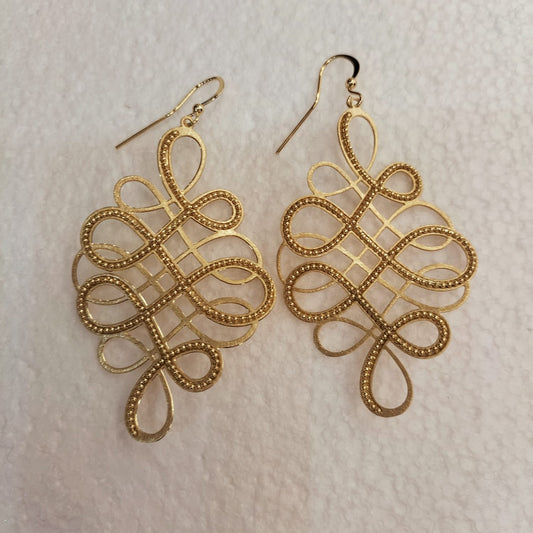 u-Arabesque design brass earrings