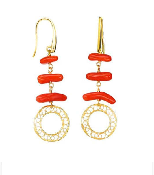 ORECCHINI CORALLO ROSSO