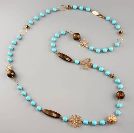 Collana pasta turchese