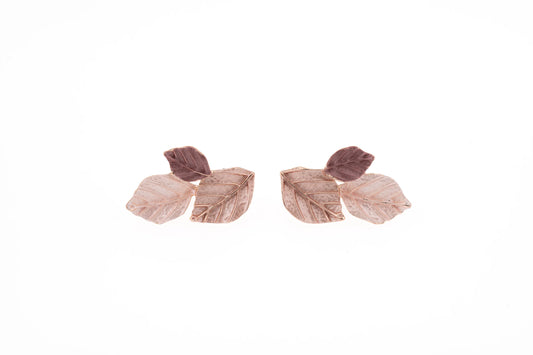 Three-leaf zama earrings 
