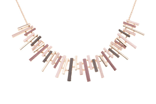 Short chain necklace zama multi fine bars