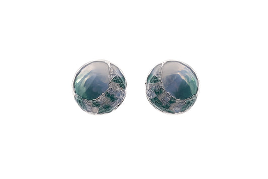 Round zama earrings abstract shade