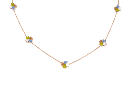 u-Long four-leaf clover glass necklace