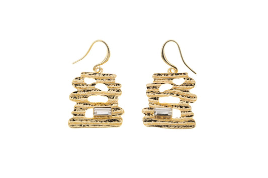 u-Abstract crystal earrings