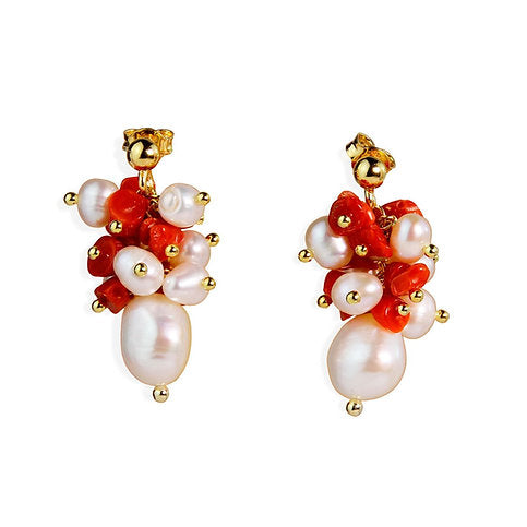 coral bouquet earrings